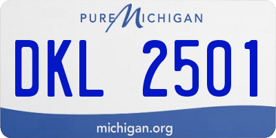 MI license plate DKL2501