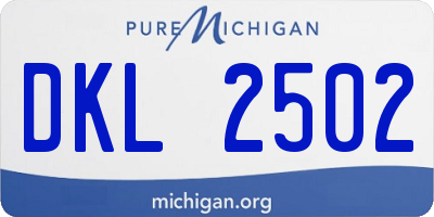 MI license plate DKL2502