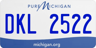 MI license plate DKL2522