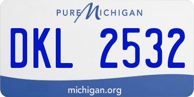 MI license plate DKL2532