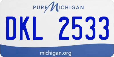 MI license plate DKL2533