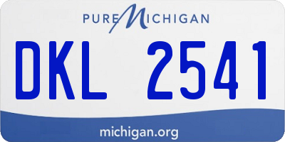 MI license plate DKL2541