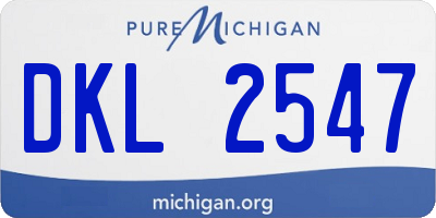 MI license plate DKL2547