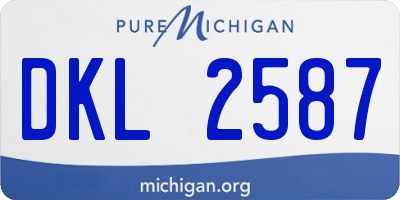 MI license plate DKL2587