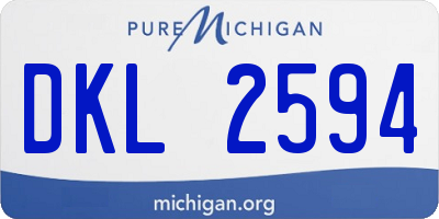 MI license plate DKL2594