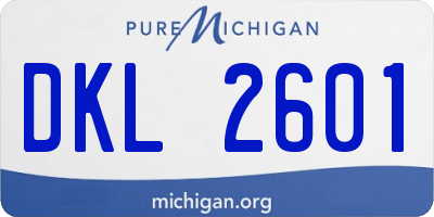 MI license plate DKL2601