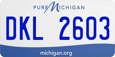 MI license plate DKL2603