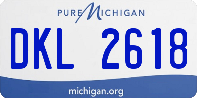 MI license plate DKL2618