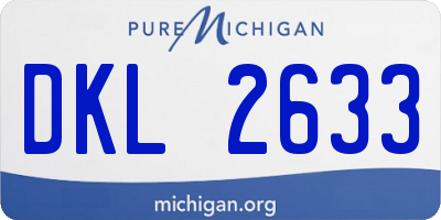 MI license plate DKL2633
