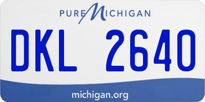MI license plate DKL2640