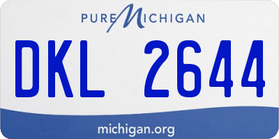 MI license plate DKL2644