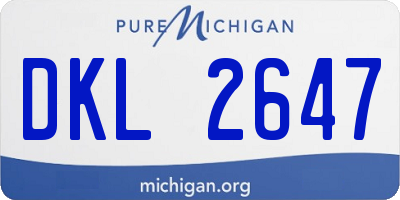 MI license plate DKL2647