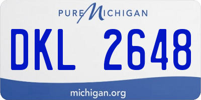 MI license plate DKL2648