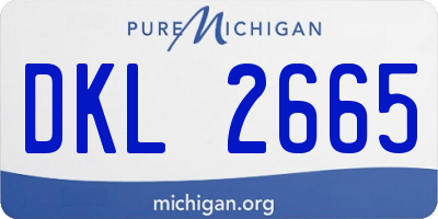 MI license plate DKL2665