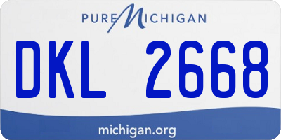MI license plate DKL2668