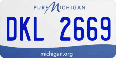 MI license plate DKL2669