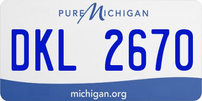 MI license plate DKL2670