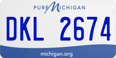 MI license plate DKL2674