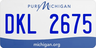 MI license plate DKL2675