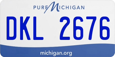MI license plate DKL2676