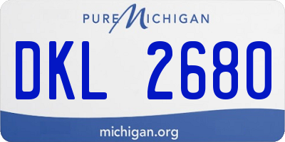 MI license plate DKL2680
