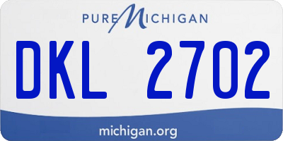 MI license plate DKL2702