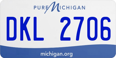 MI license plate DKL2706