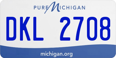 MI license plate DKL2708