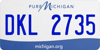 MI license plate DKL2735