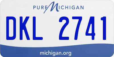 MI license plate DKL2741