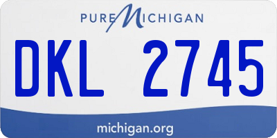 MI license plate DKL2745