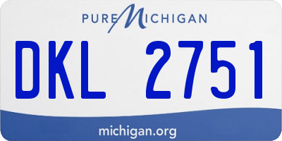 MI license plate DKL2751