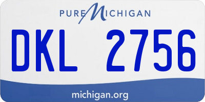 MI license plate DKL2756