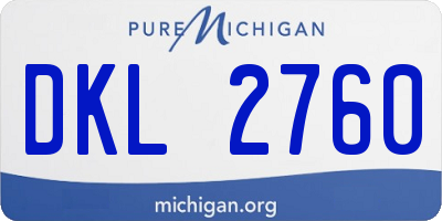 MI license plate DKL2760