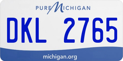 MI license plate DKL2765