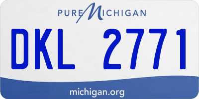 MI license plate DKL2771