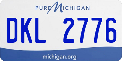 MI license plate DKL2776