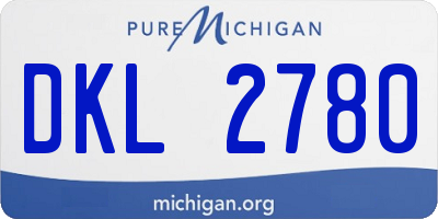 MI license plate DKL2780