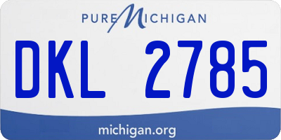 MI license plate DKL2785