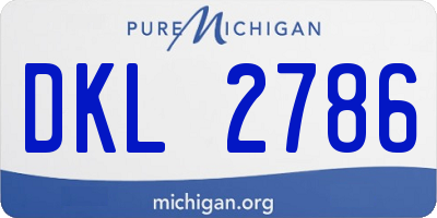 MI license plate DKL2786