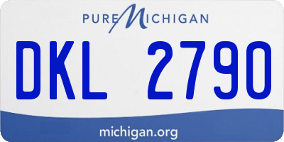MI license plate DKL2790