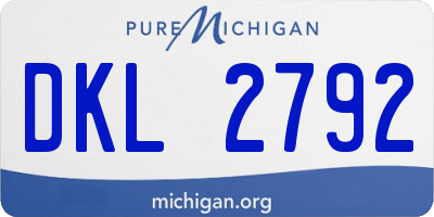 MI license plate DKL2792