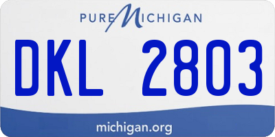 MI license plate DKL2803
