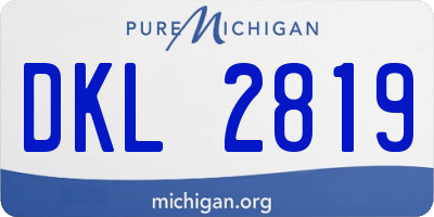 MI license plate DKL2819