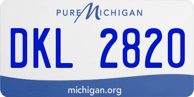 MI license plate DKL2820