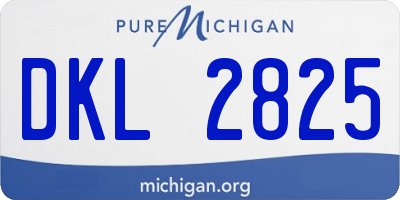 MI license plate DKL2825