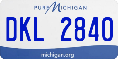 MI license plate DKL2840