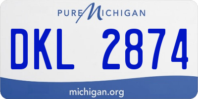 MI license plate DKL2874