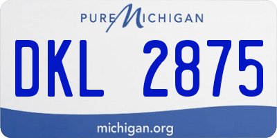 MI license plate DKL2875