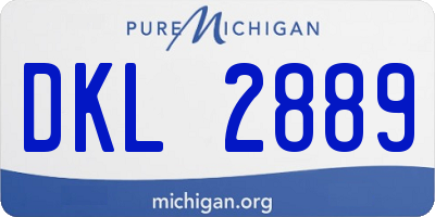 MI license plate DKL2889
